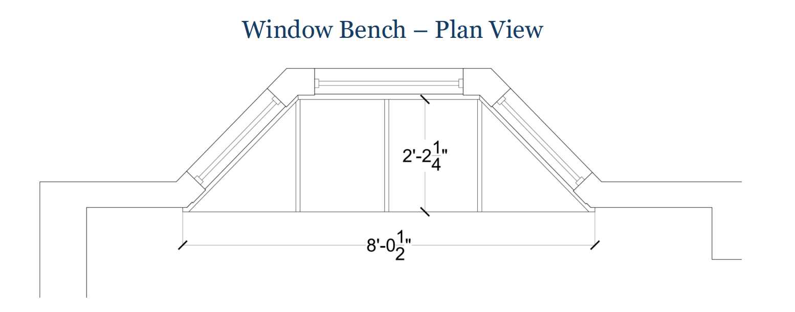 Custom Built-In Book Storage — Under Bay Window, view 2